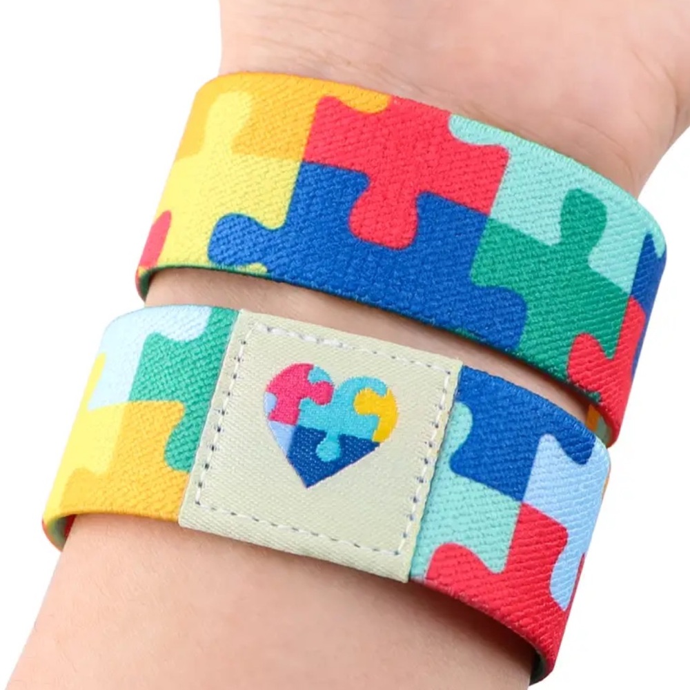 NEW| 1pc Autism Awareness Puzzle Stretch Wristband Bracelet